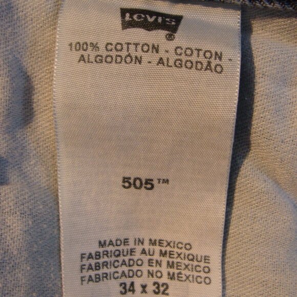 Men's Levi's 505 Medium wash blue denim jeans 34 x 32 - Picture 6 of 6